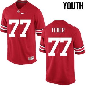 Youth Ohio State Buckeyes #77 Kevin Feder Red Nike NCAA College Football Jersey Ventilation PHG6344NK